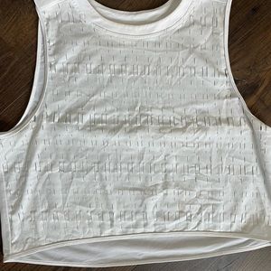 Under armor cropped white tank